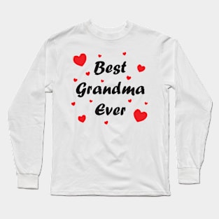 Best grandma ever heart doodle hand drawn design Long Sleeve T-Shirt